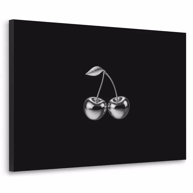 Kers - Luxueus - Metallic Textielframe zwart klein -3d