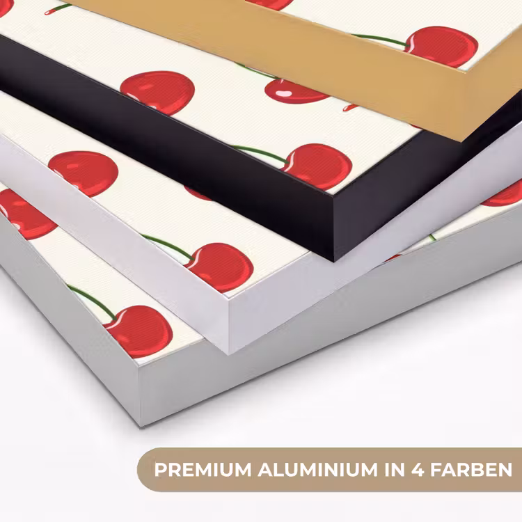 Kersen - Minimalistisch - Rood Textielframe zwart klein 947 -USP_kleurenDE