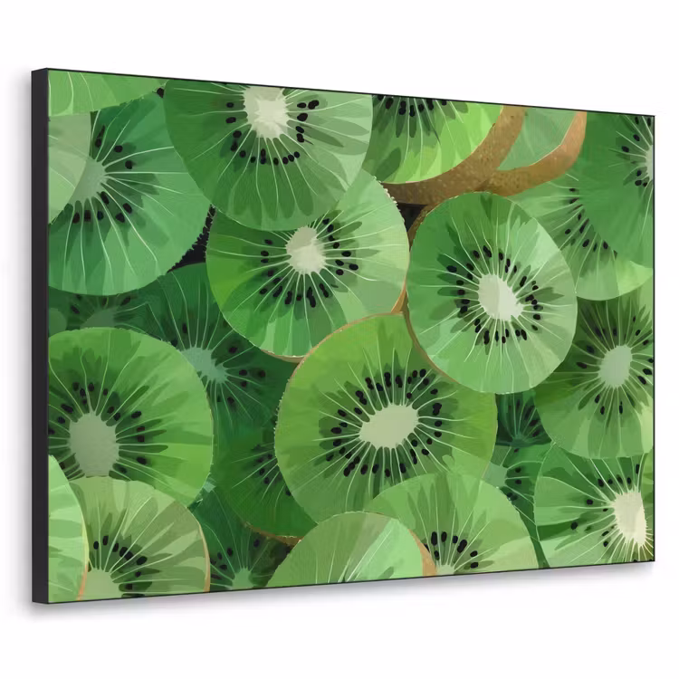 Kiwi - Groen - Pitten Textielframe zwart klein -3d