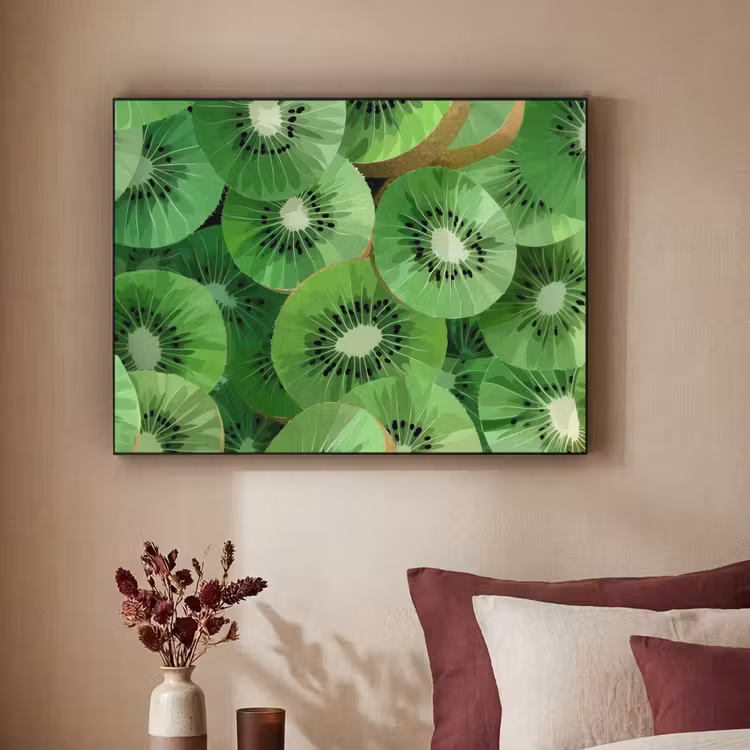 Kiwi - Groen - Pitten Textielframe - compleet frame klein -sfeer1