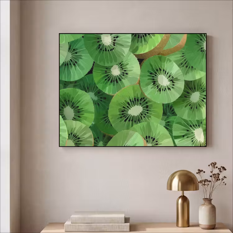 Kiwi - Groen - Pitten Textielframe - compleet frame klein -sfeer2