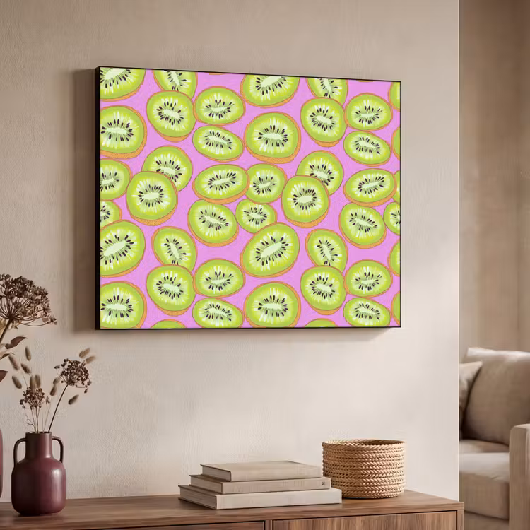 Kiwi - Speels - Groen Textielframe zwart klein 947 -sfeer3