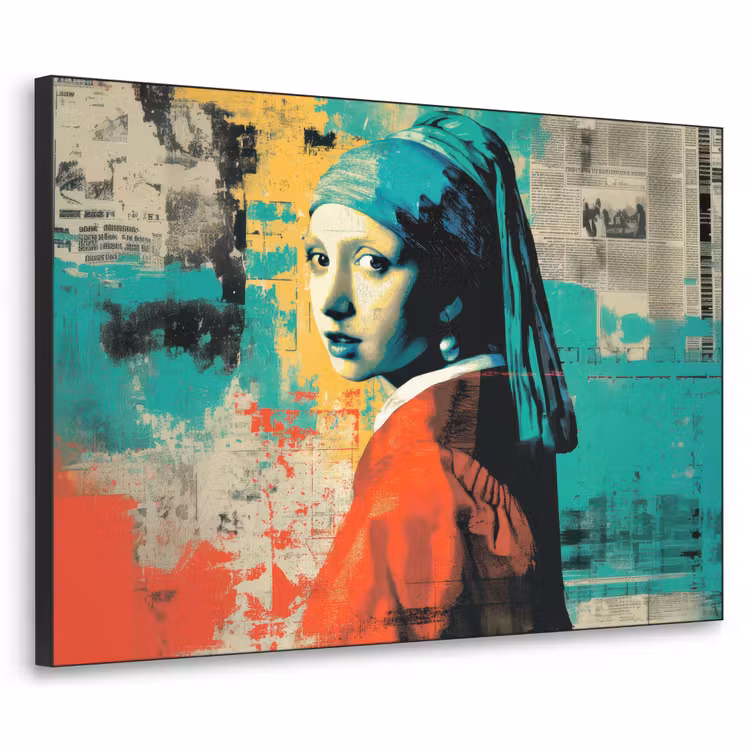 Klassiek - Pareloorbel - Streetartstijl - Kleurrijk Textielframe - compleet frame klein -3d
