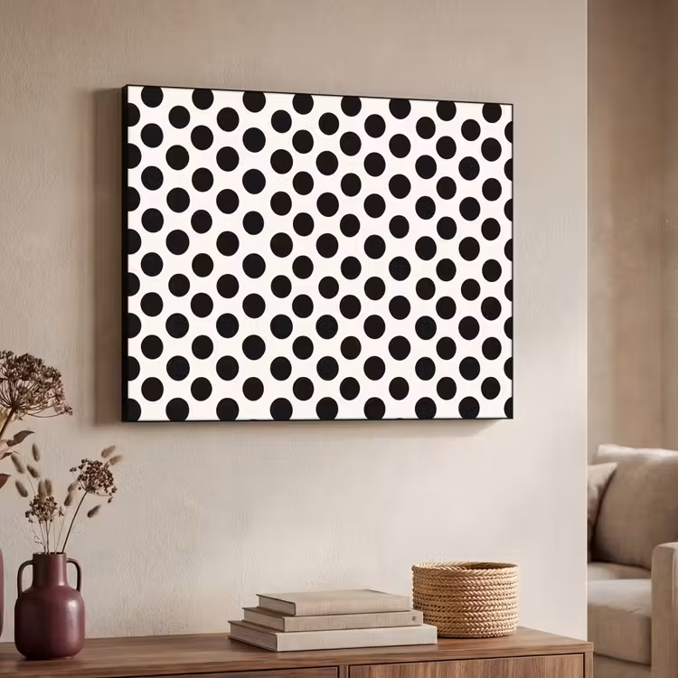 Klassiek - Stippen - Zwart Textielframe zwart klein 947 -sfeer3