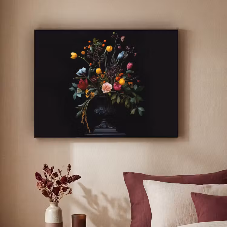 Klassiek - Vaas - Boeket - Bloemen Textielframe - compleet frame klein -sfeer1