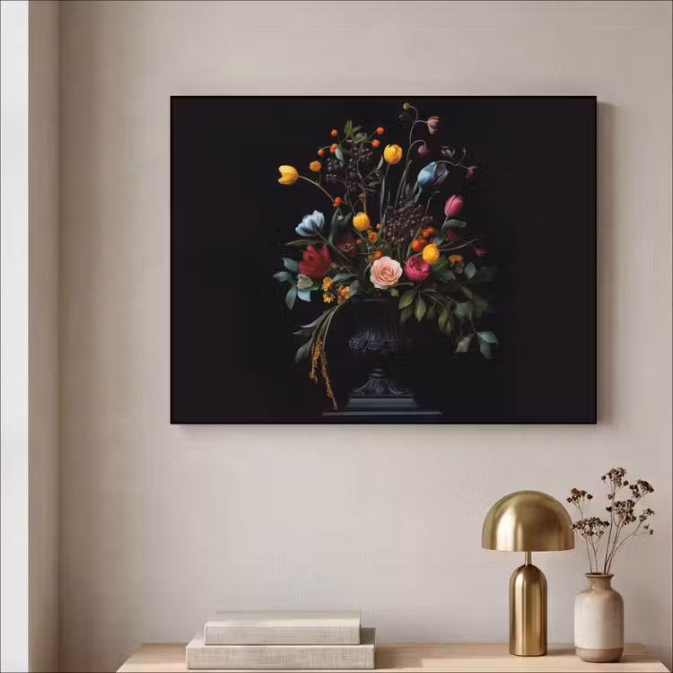 Klassiek - Vaas - Boeket - Bloemen Textielframe - compleet frame klein -sfeer2