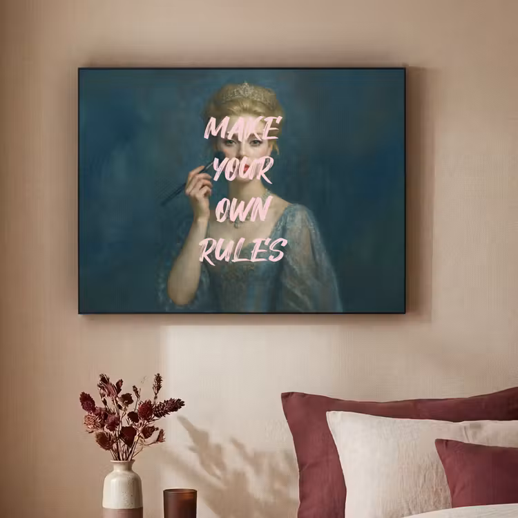 Klassiek - Sierlijk - Roze Textielframe zwart klein -sfeer1