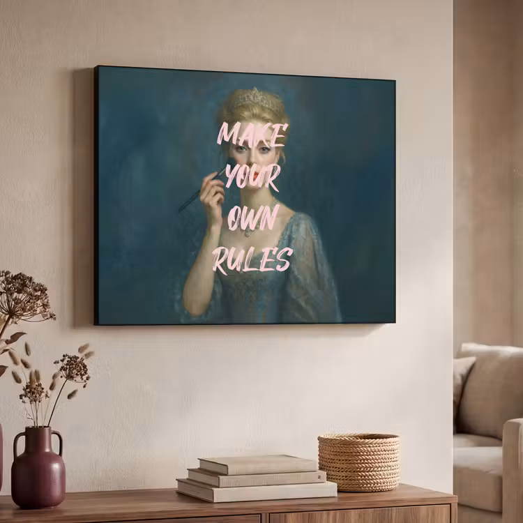 Klassiek - Sierlijk - Roze Textielframe zwart klein -sfeer3