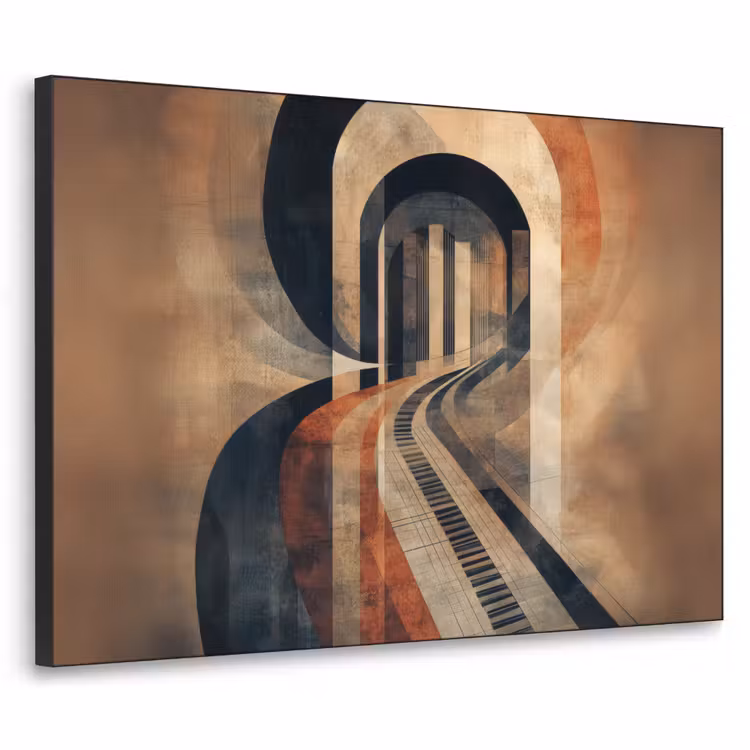 Piano - Toetsen - Abstract Textielframe zwart klein -3d