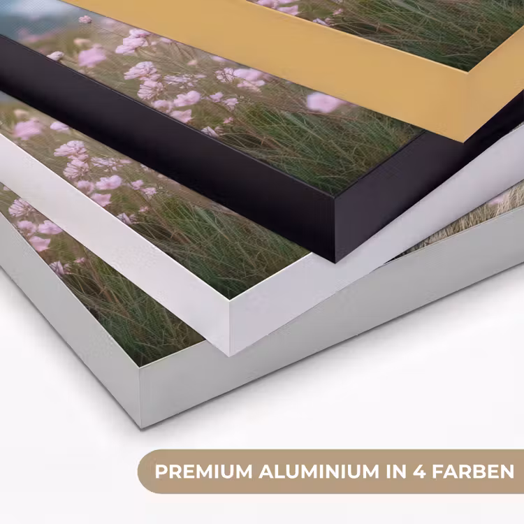 Klif - Bloemen - Zee - Roze Textielframe zwart klein -USP_kleurenDE