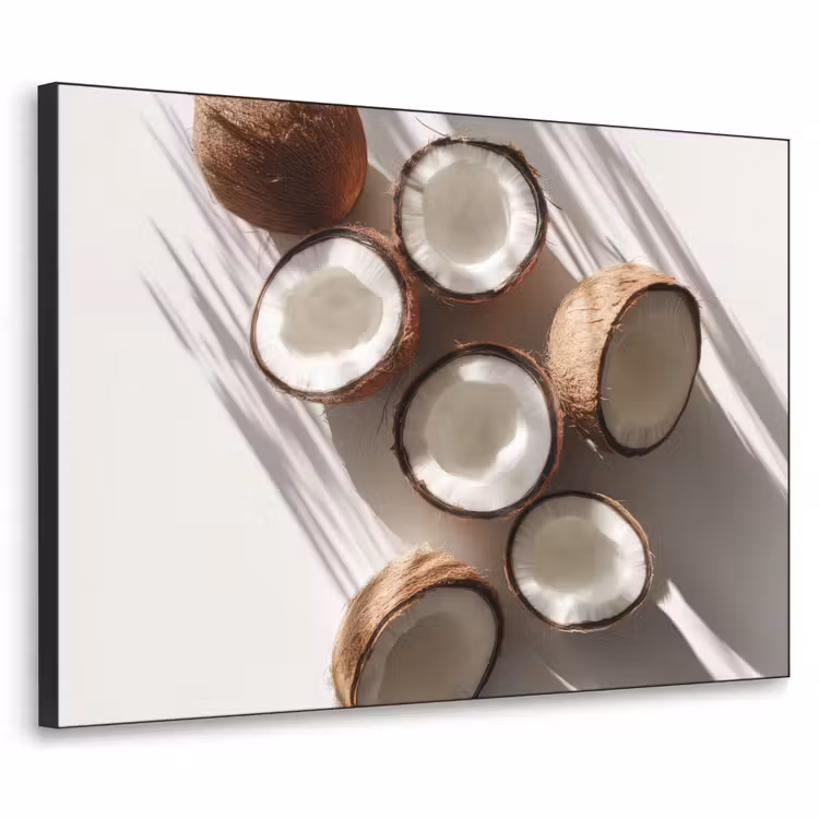 Kokosnoten - Bruin - Shaduw Textielframe - compleet frame klein -3d