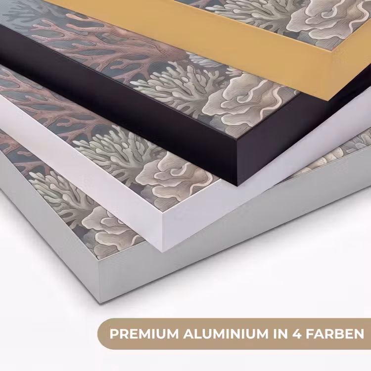 Koraal - Zeeleven - Onderwater - Illustratie - Natuur Textielframe zwart klein -USP_kleurenDE