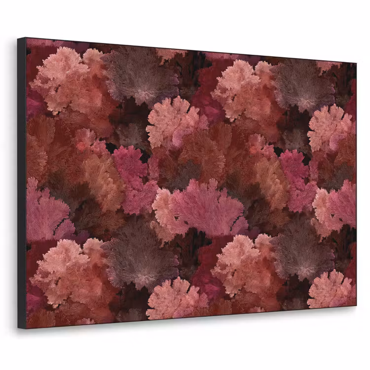 Koraal - Textuur - Kleurrijk Textielframe zwart klein 947 -3d