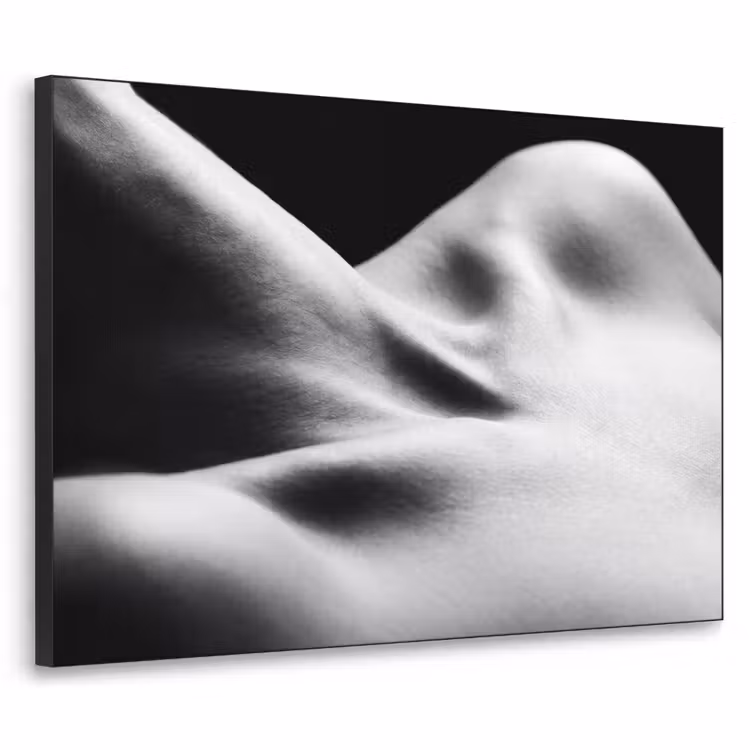 Lichaam - Vormen - Abstract - Zwart - Wit - Sensueel Textielframe zwart klein -3d