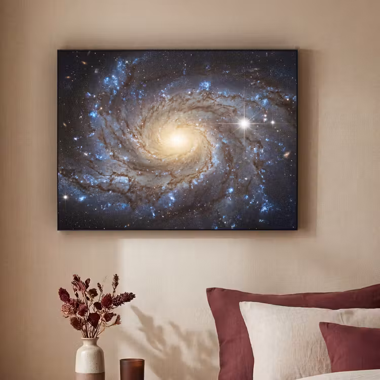 Kosmos - Sterrenstelsel - Donker Textielframe zwart klein -sfeer1