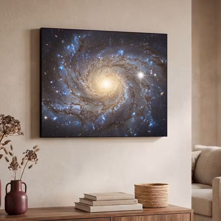 Kosmos - Sterrenstelsel - Donker Textielframe zwart klein -sfeer3