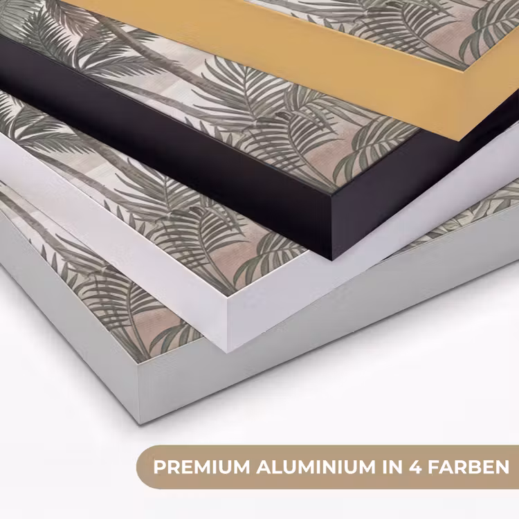 Kraanvogels - Palmbomen - Tropisch Textielframe zwart klein -USP_kleurenDE