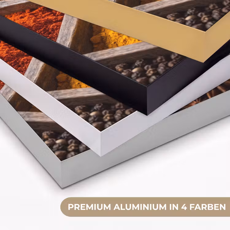 Art Frame - Kräuter – Holz – Essen - Kruiden - Houten - Eten Textielframe zwart klein