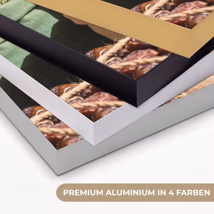 Art Frame - Kräuter – Markt – Farbenfroh - Kruiden - Markt - Kleurrijk Textielframe zwart klein
