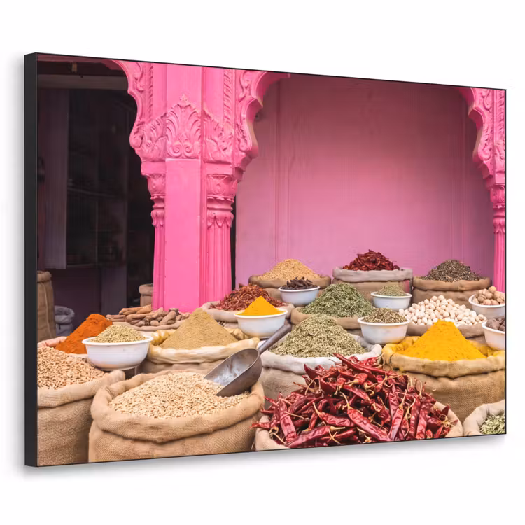 Art Frame - Kräuter – Markt – Rosa - Kruiden - Markt - Roze Textielframe zwart klein