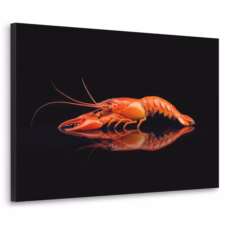 Kreeft - Oranje - Zwart - Opvallend Textielframe - compleet frame klein -3d