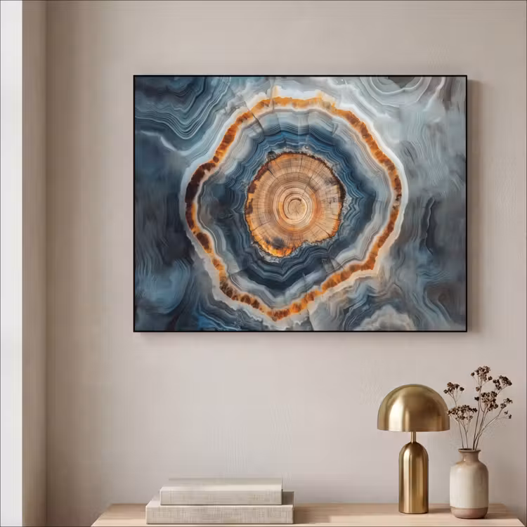 Cirkel - Ringen - Steen - Tinten Textielframe - compleet frame klein -sfeer2