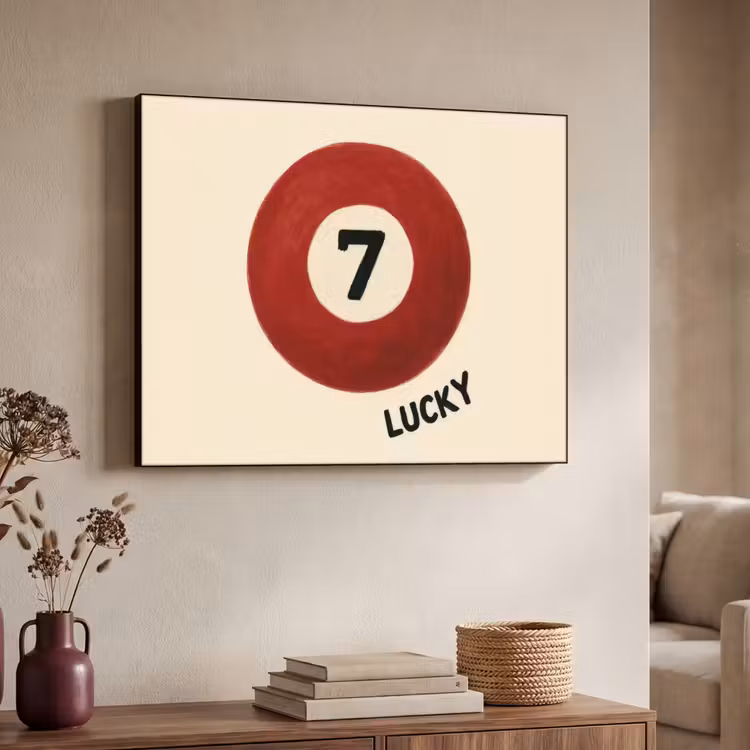 Cirkel - Zeven - Lucky - Rood Textielframe - compleet frame klein -sfeer3