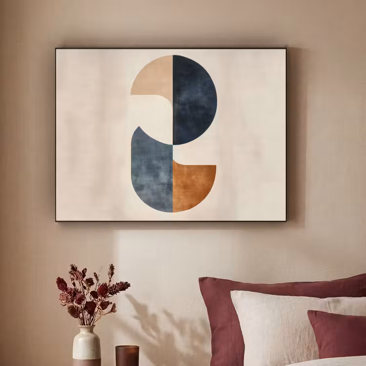 Cirkels - Abstract - Kleurrijk Textielframe - compleet frame klein -sfeer1