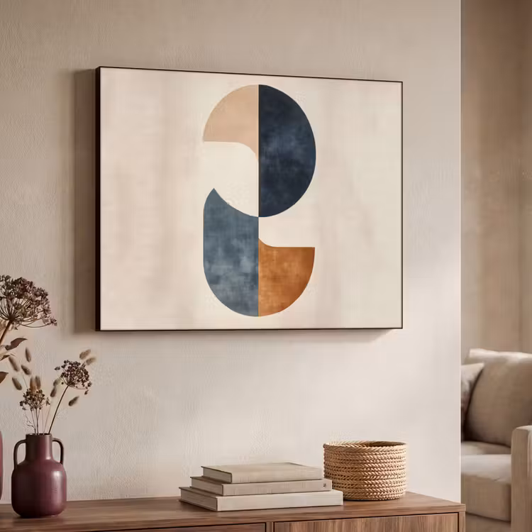 Cirkels - Abstract - Kleurrijk Textielframe - compleet frame klein -sfeer3