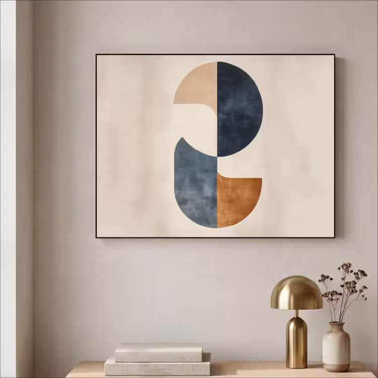 Cirkels - Abstract - Kleurrijk Textielframe zwart klein -sfeer2