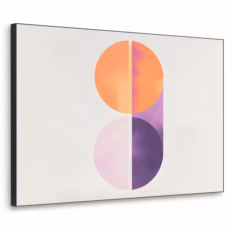 Cirkels - Abstract - Paars Textielframe - compleet frame klein -3d