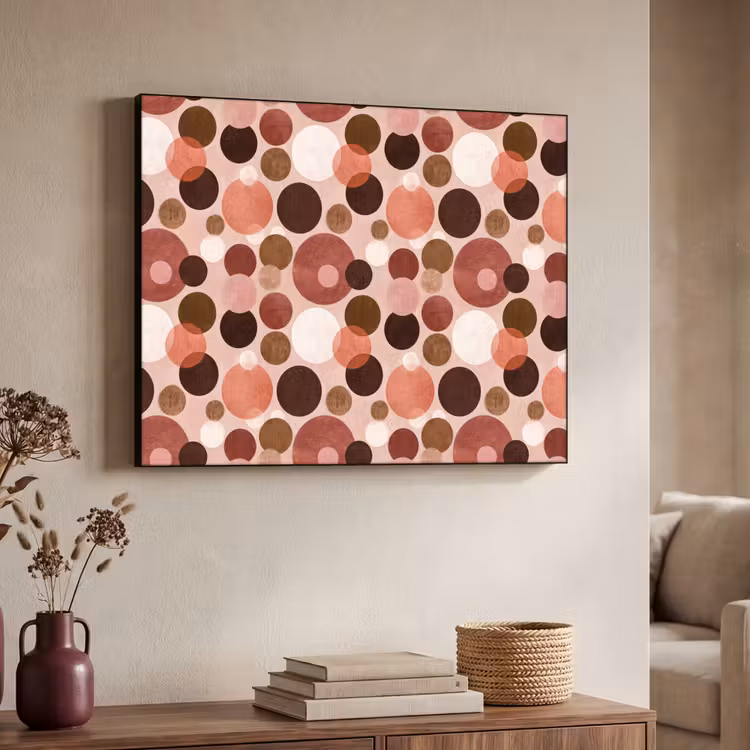 Cirkels - Modern - Kleurrijk Textielframe zwart klein 947 -sfeer3