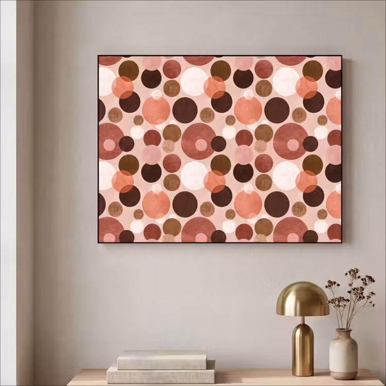 Cirkels - Modern - Kleurrijk Textielframe zwart klein 947 -sfeer2