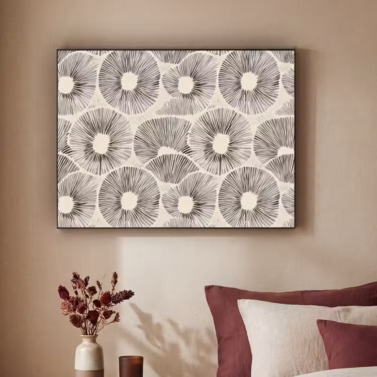 Cirkels - Patroon - Zwart Textielframe zwart klein 947 -sfeer1