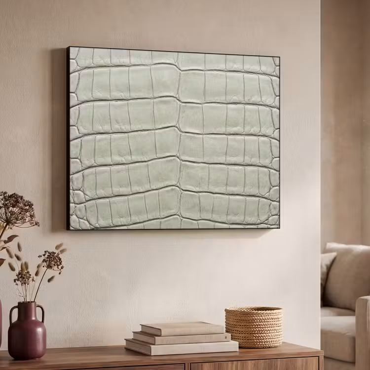 Krokodillenleer - Schubben - Groen Textielframe zwart klein -sfeer3
