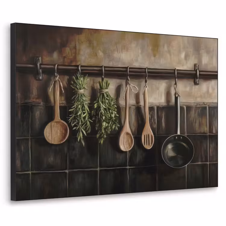 Keukengerei - Rustiek - Tegels - Kruiden Textielframe - compleet frame klein -3d
