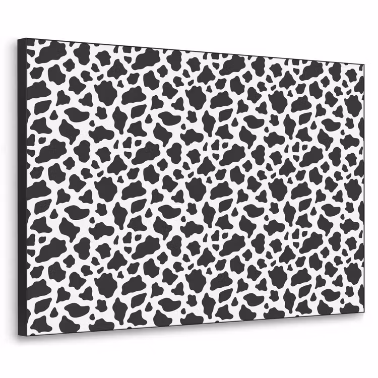 Koe - Vlekken - Patroon - Zwart Textielframe - compleet frame klein 947 -3d