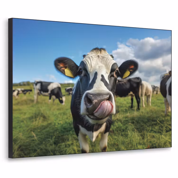 Koe - Tong - Weide Textielframe zwart klein -3d