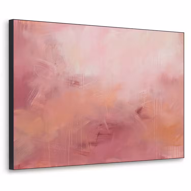 Kunst - Vloeiend - Pastel - Abstract Textielframe zwart klein -3d
