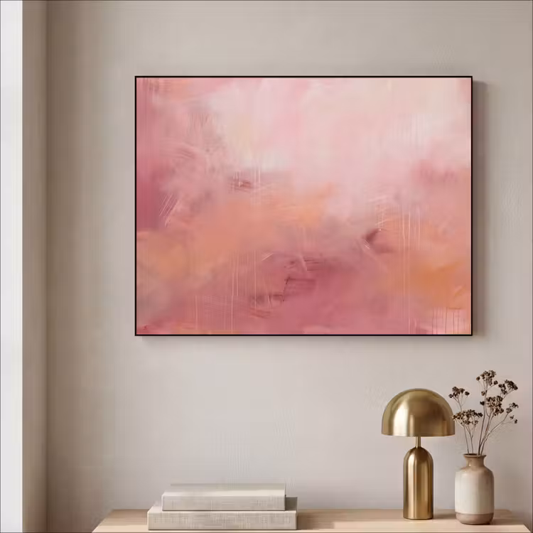 Kunst - Vloeiend - Pastel - Abstract Textielframe zwart klein -sfeer2