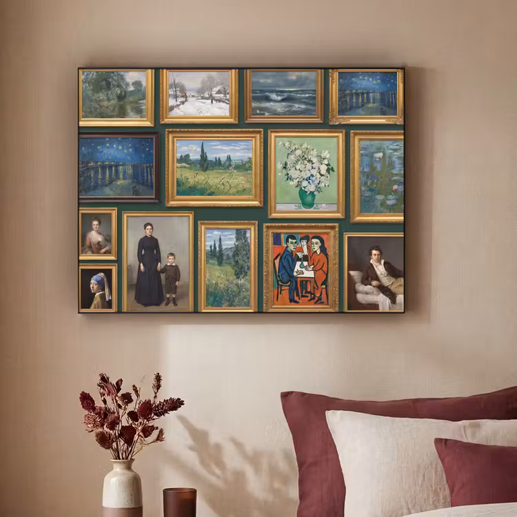 Kunst - Schilderijen - Collectie - Klassiek - Groen Textielframe zwart klein -sfeer1
