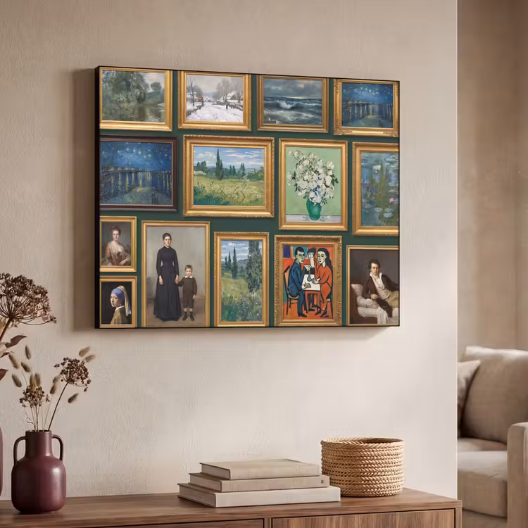 Kunst - Schilderijen - Collectie - Klassiek - Groen Textielframe zwart klein -sfeer3