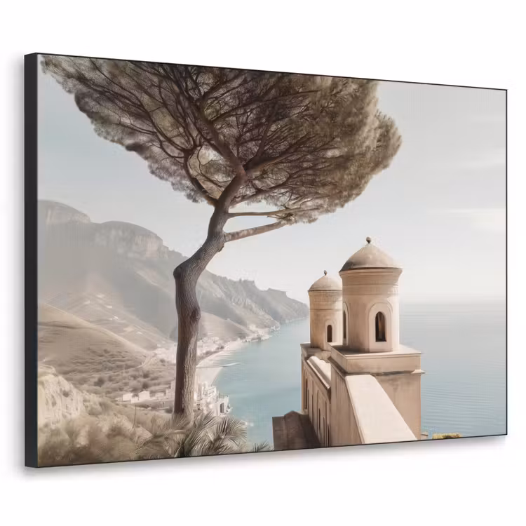 Kust - Klif - Boom - Gebouw Textielframe - compleet frame klein -3d