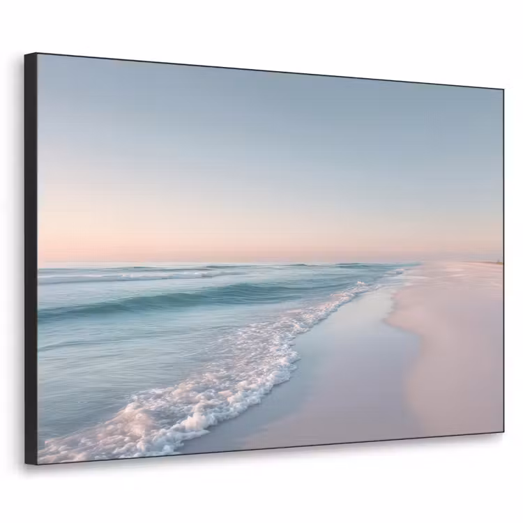 Kustlijn - Pastel - water Textielframe zwart klein -3d