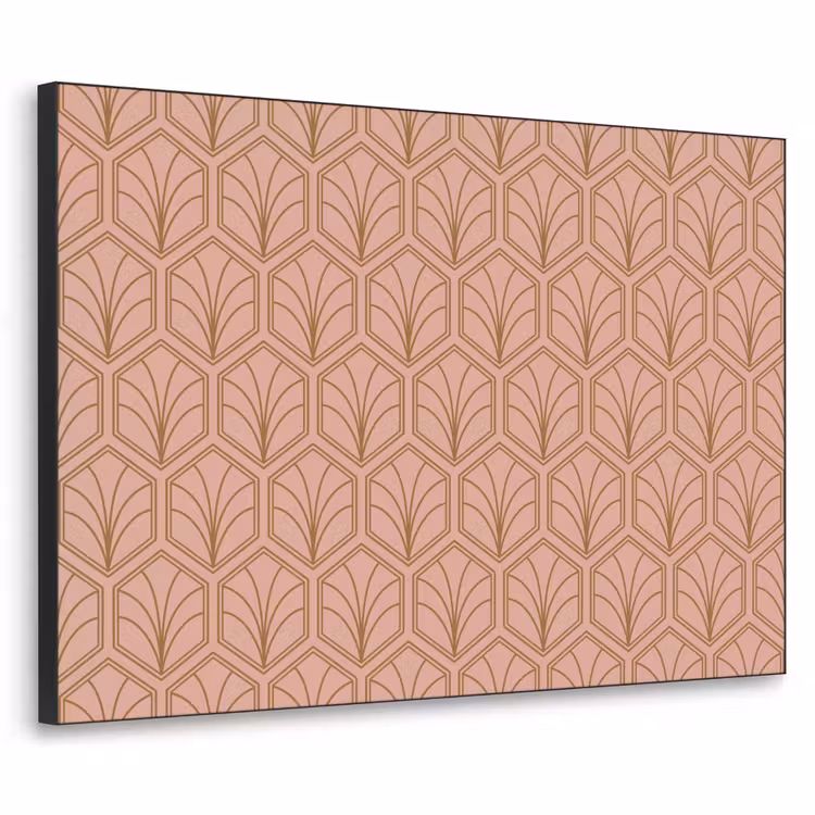 Zalmroze - Patroon - Geometrisch Textielframe zwart klein 947 -3d