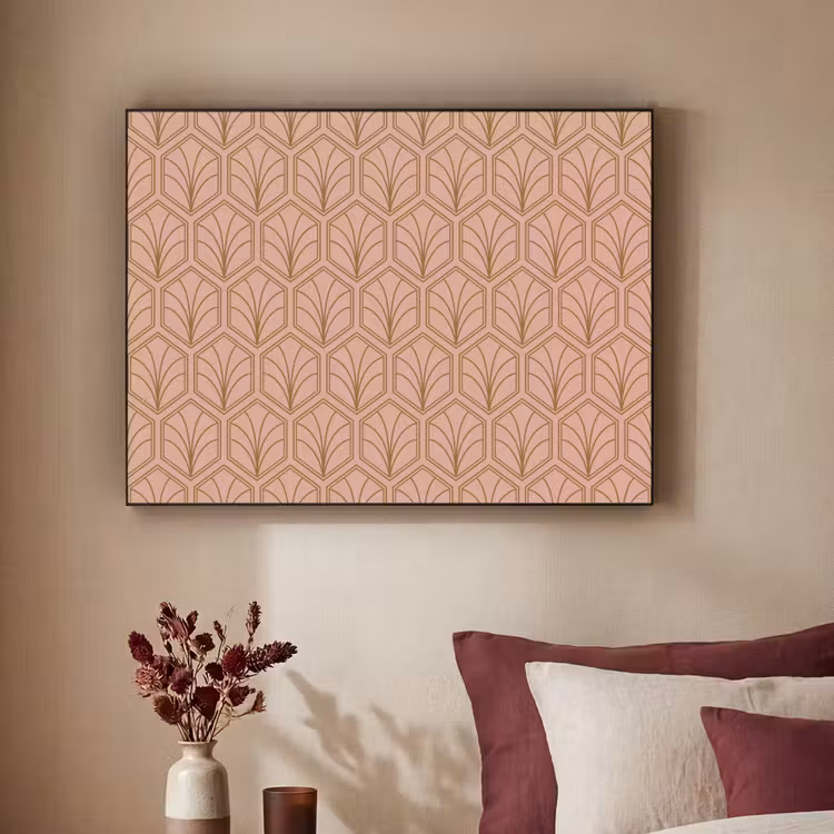 Zalmroze - Patroon - Geometrisch Textielframe - compleet frame klein 947 -sfeer1