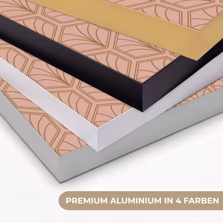 Zalmroze - Patroon - Geometrisch Textielframe zwart klein 947 -USP_kleurenDE