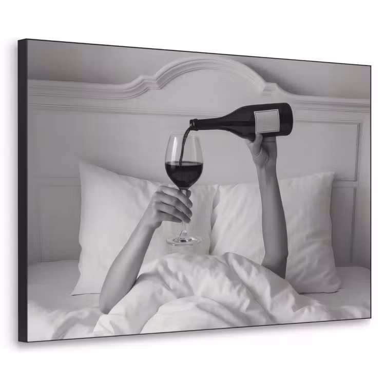 Lakens - Armen - Wijn - Glas Textielframe zwart klein -3d
