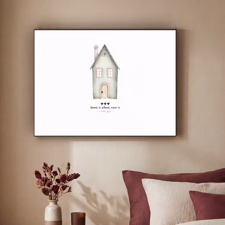 Huisje - Groen - Tekst - Liefdevol Textielframe zwart klein -sfeer1