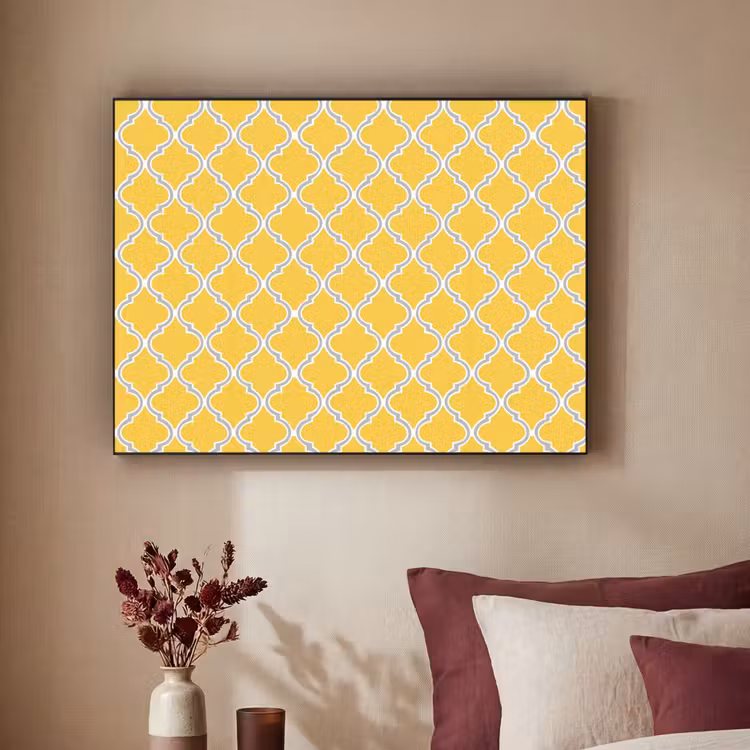 Lantaarn - Arabesk - Elegant - Geel Textielframe zwart klein 947 -sfeer1